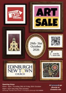 Art sale raising funds for Christian Aid.